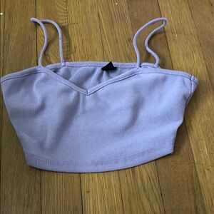 Lavender Ribbed Women's Crop Top